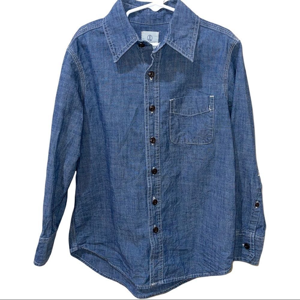 Land’s End Lightweight‎ Denim Button Down Shirt - Kids' Size S (8)